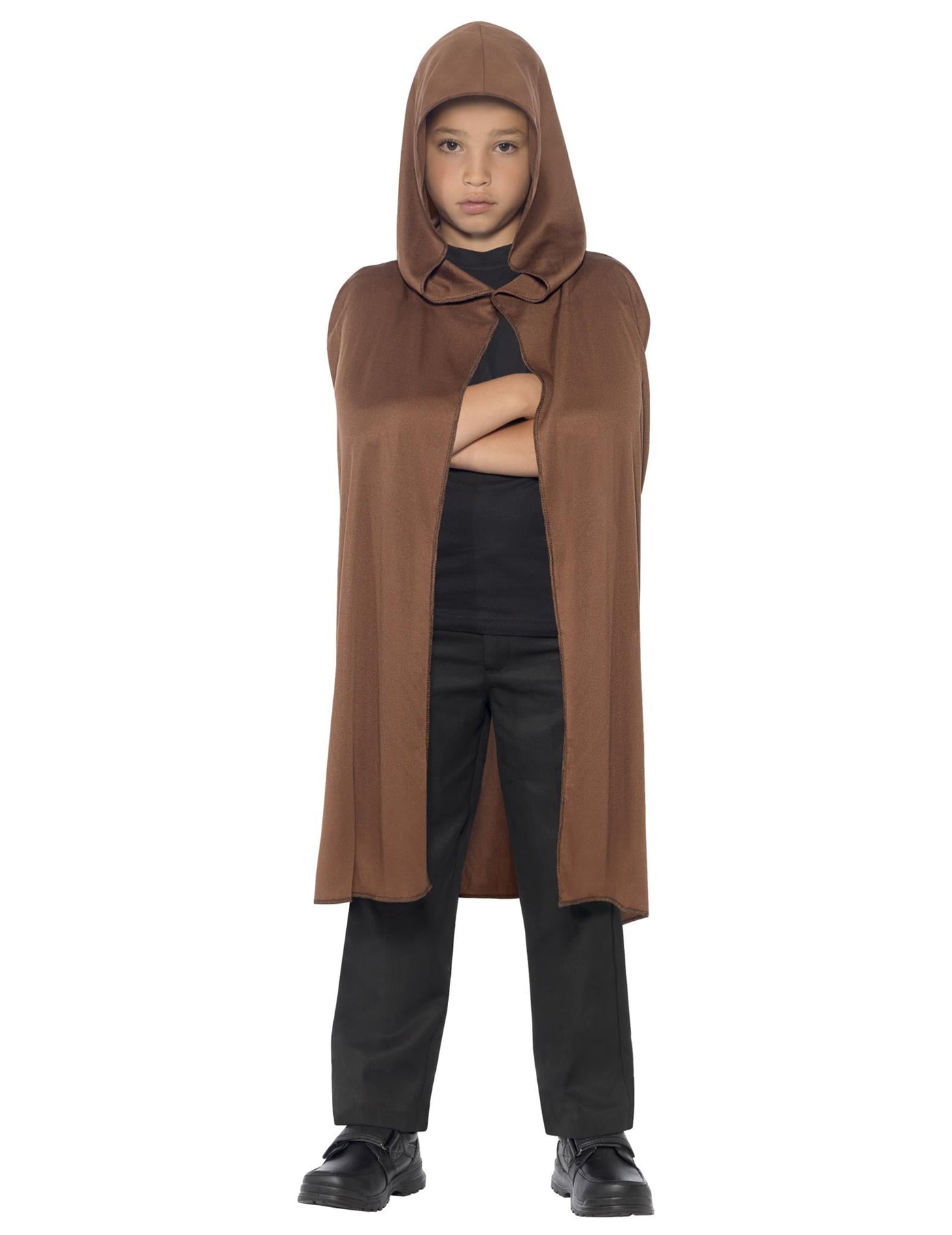 Cape marron à capuche enfant