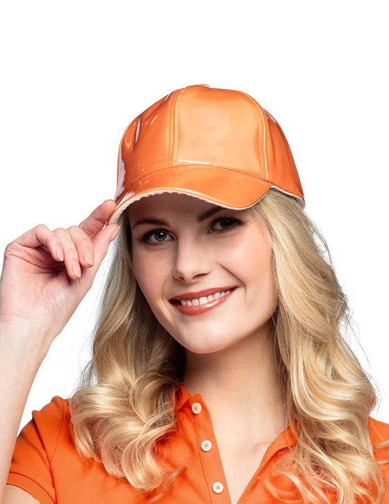 Casquette holographique orange adulte