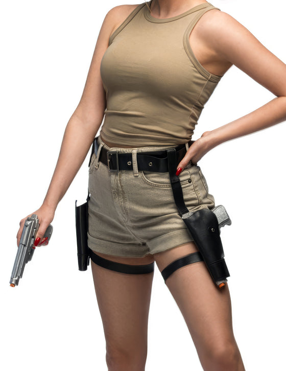 Ceinture aventurière avec pistolets adulte