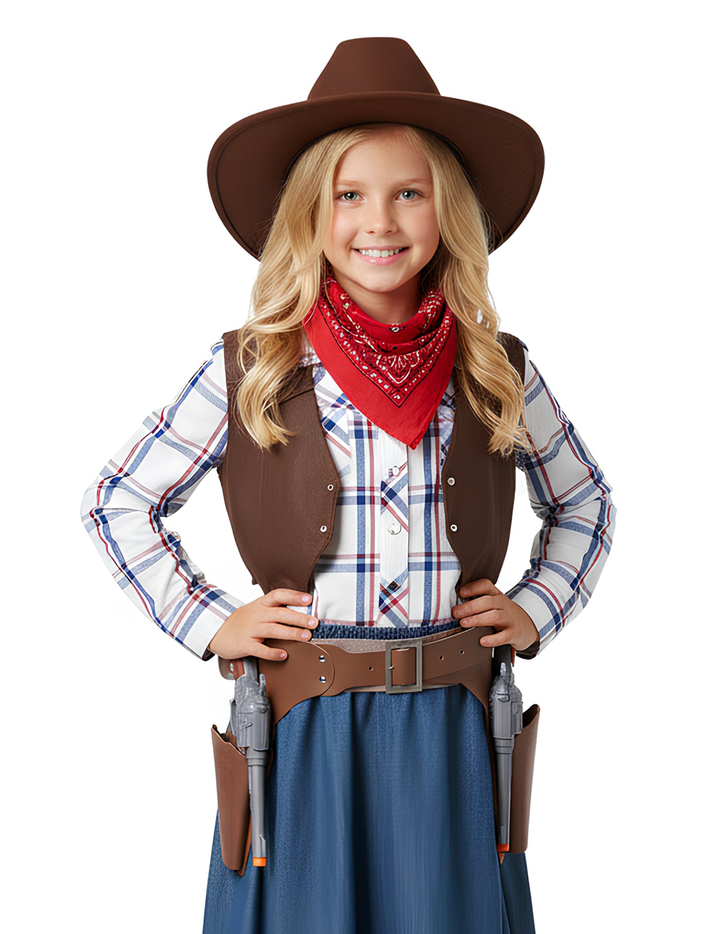 Ceinture de cowboy avec holster et 2 pistolets