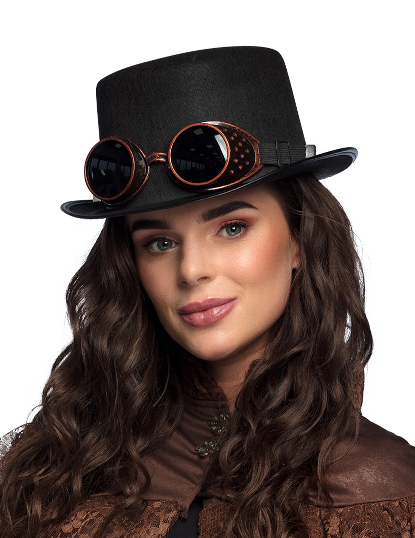 Chapeau avec lunettes adulte Steampunk