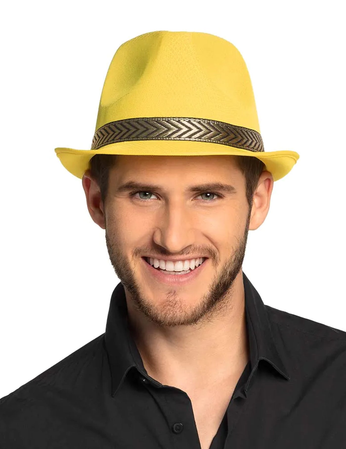 Chapeau borsalino trilby jaune adulte