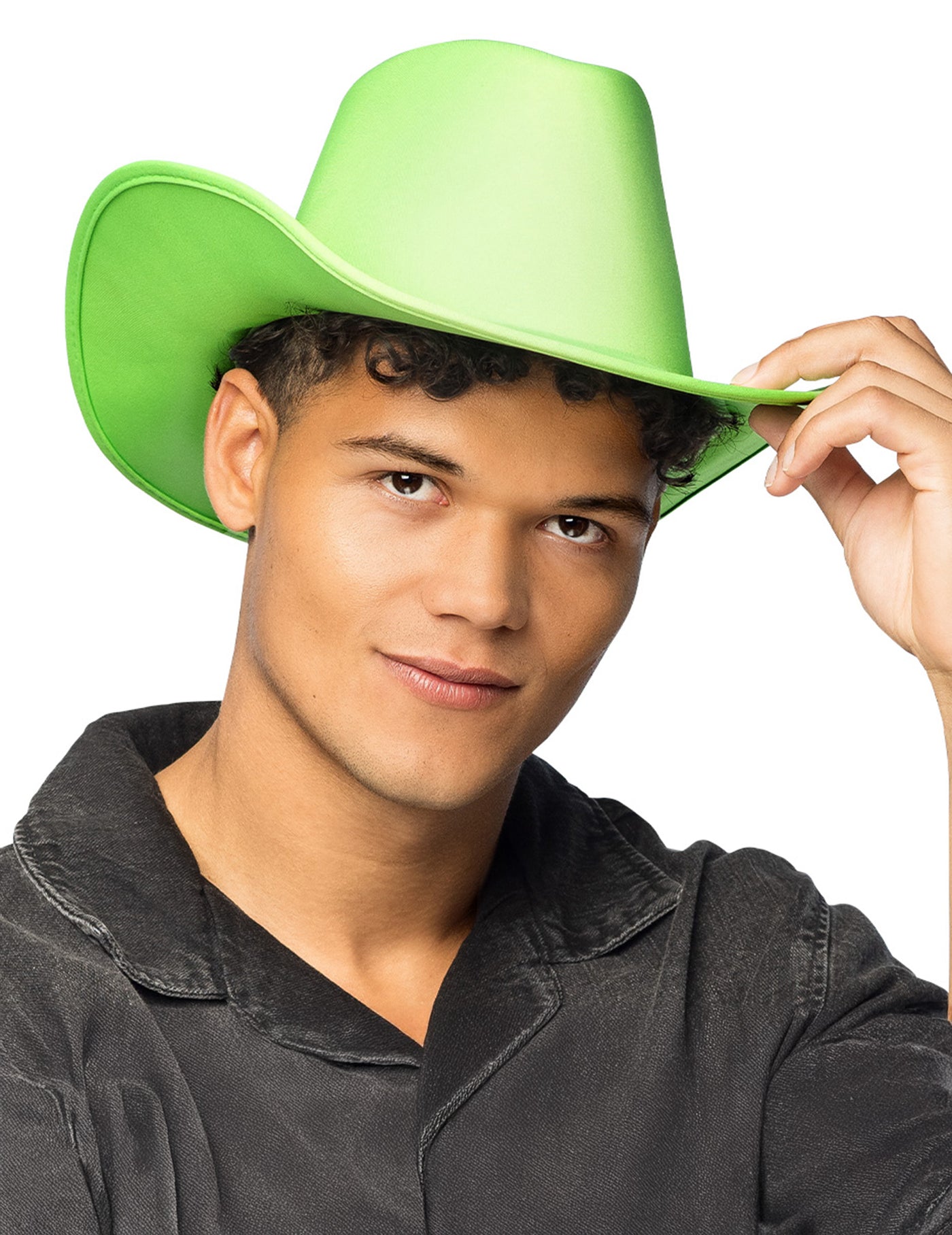Chapeau de cowboy vert fluo adulte