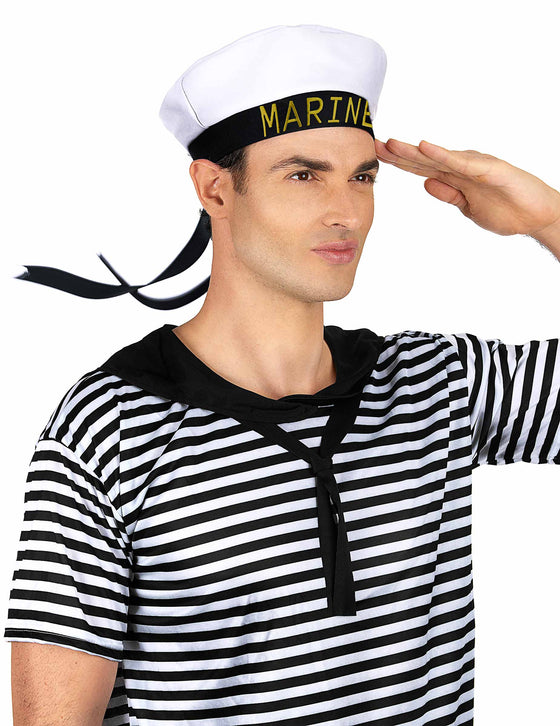 Chapeau marin ruban noir adulte