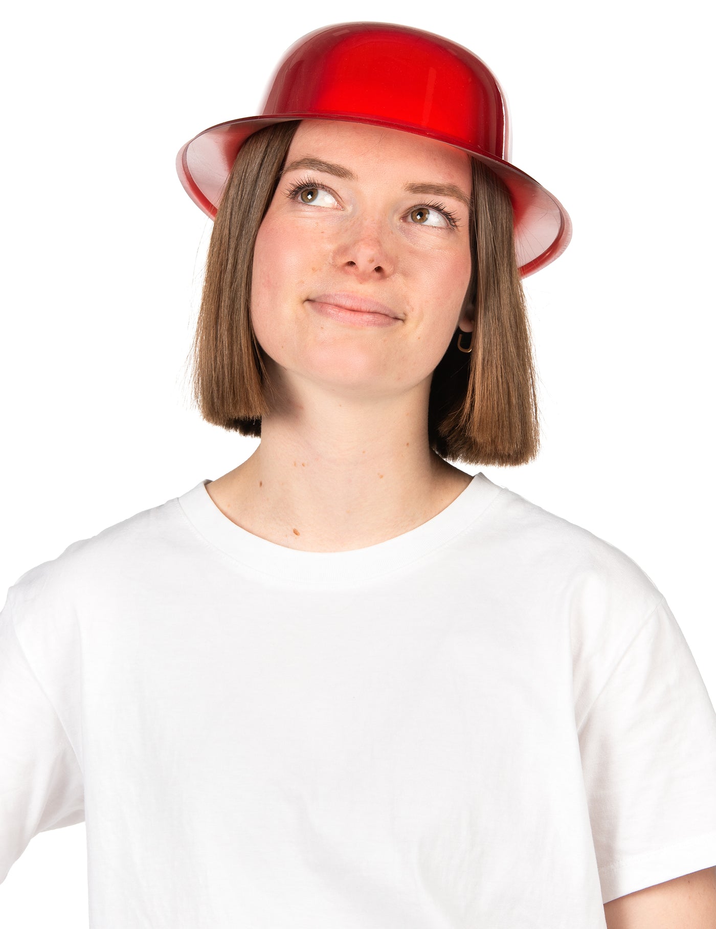 Chapeau melon rouge brillant