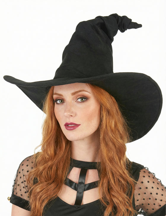 Chapeau sorcière velours noir adulte