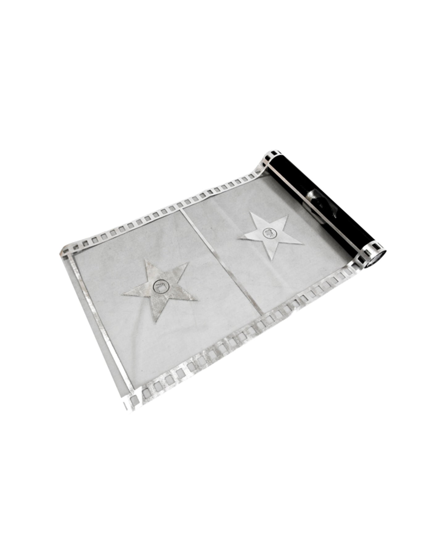 Chemin de table organza noir cinéma 28 cm x 5 m à motifs pellicule