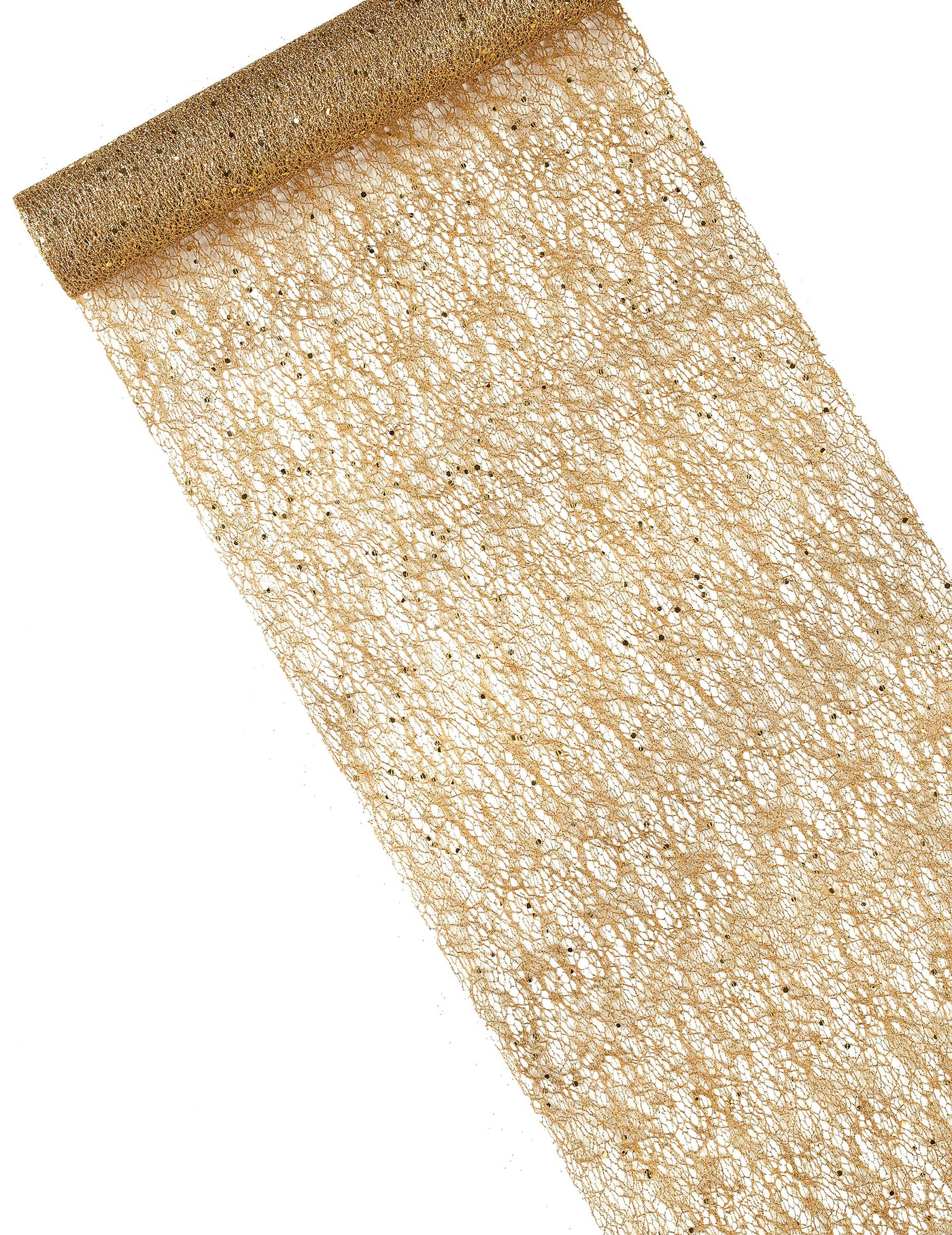 Chemin de table doré métallisé à sequins 28 cm x 5 m