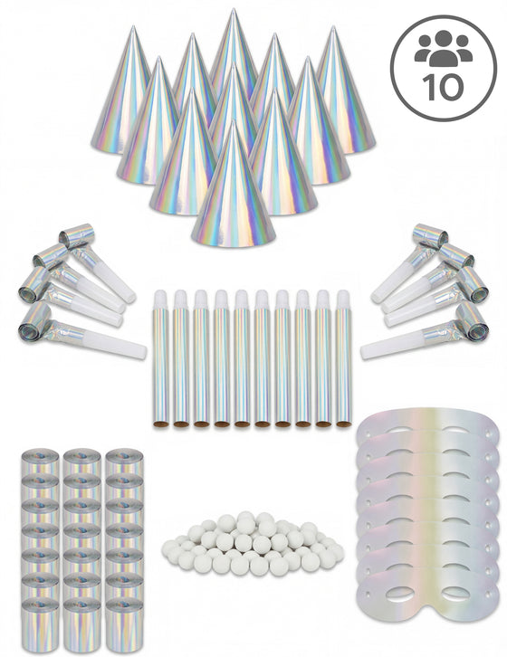 Coffret cotillons irisés 10 personnes