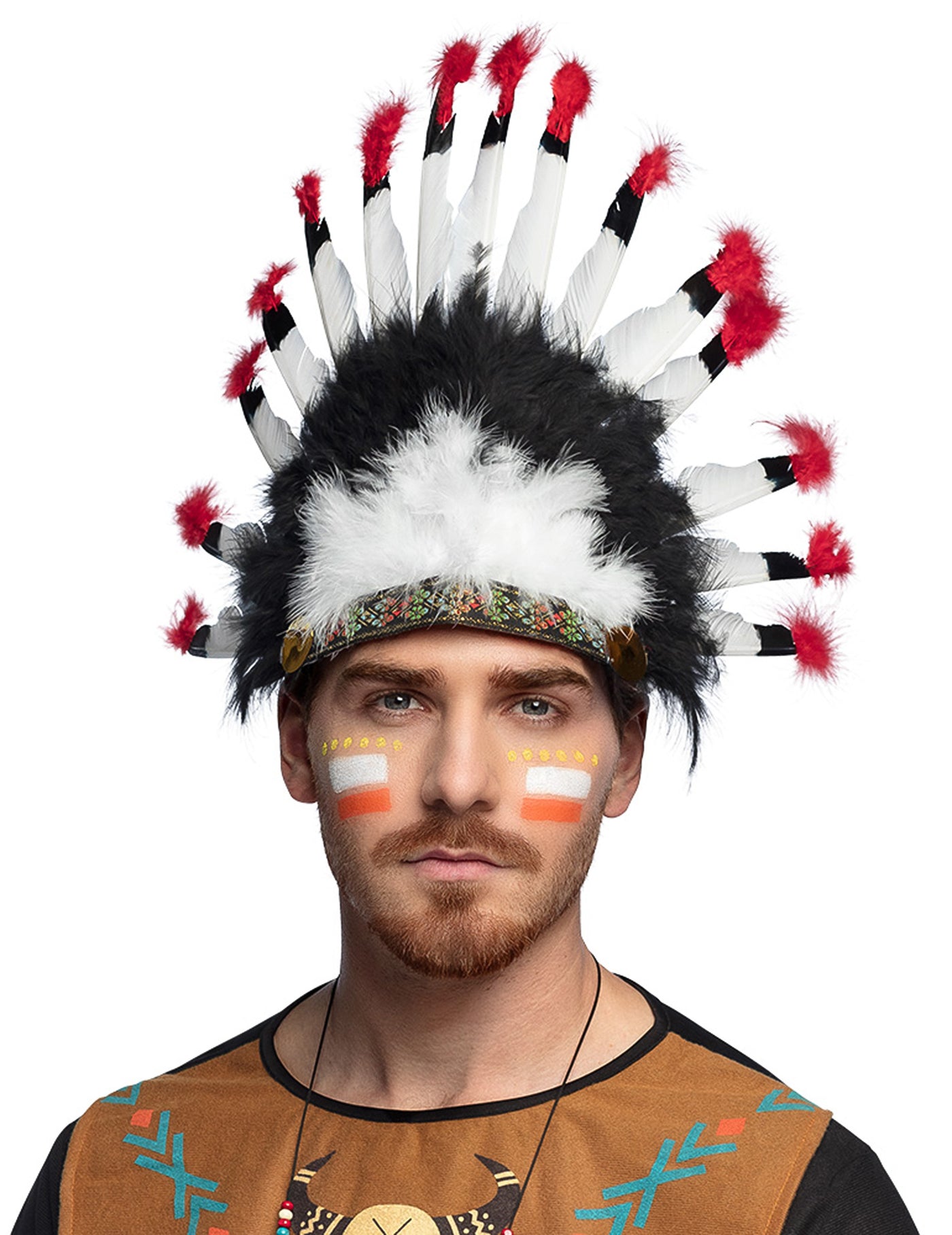 Coiffe d'indien à plumes adulte