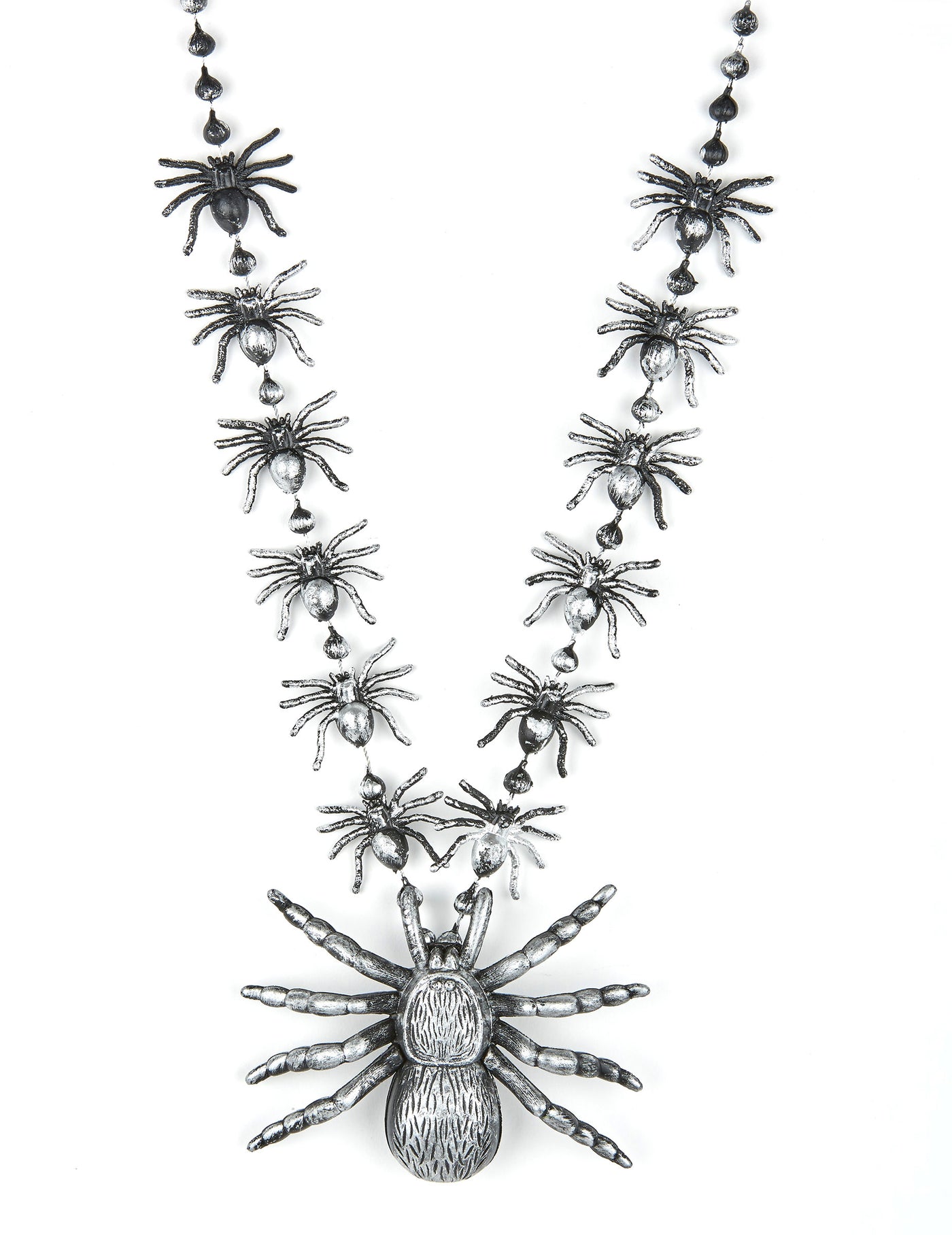 Collier araignées argentées adulte Halloween