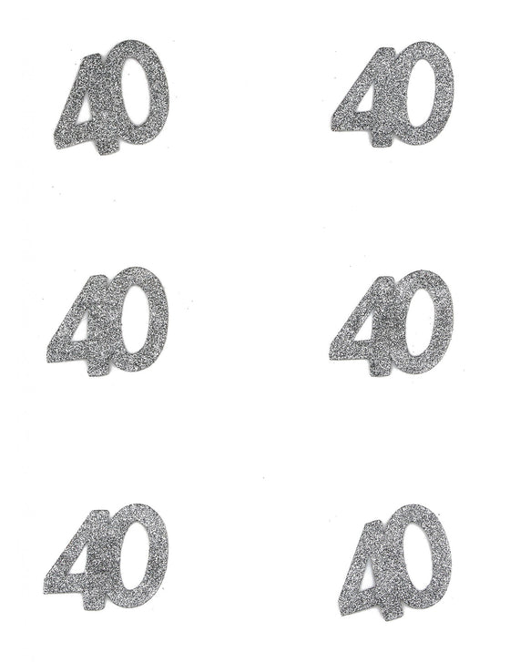 6 Confettis anniversaire 40 ans 6 x 5 cm
