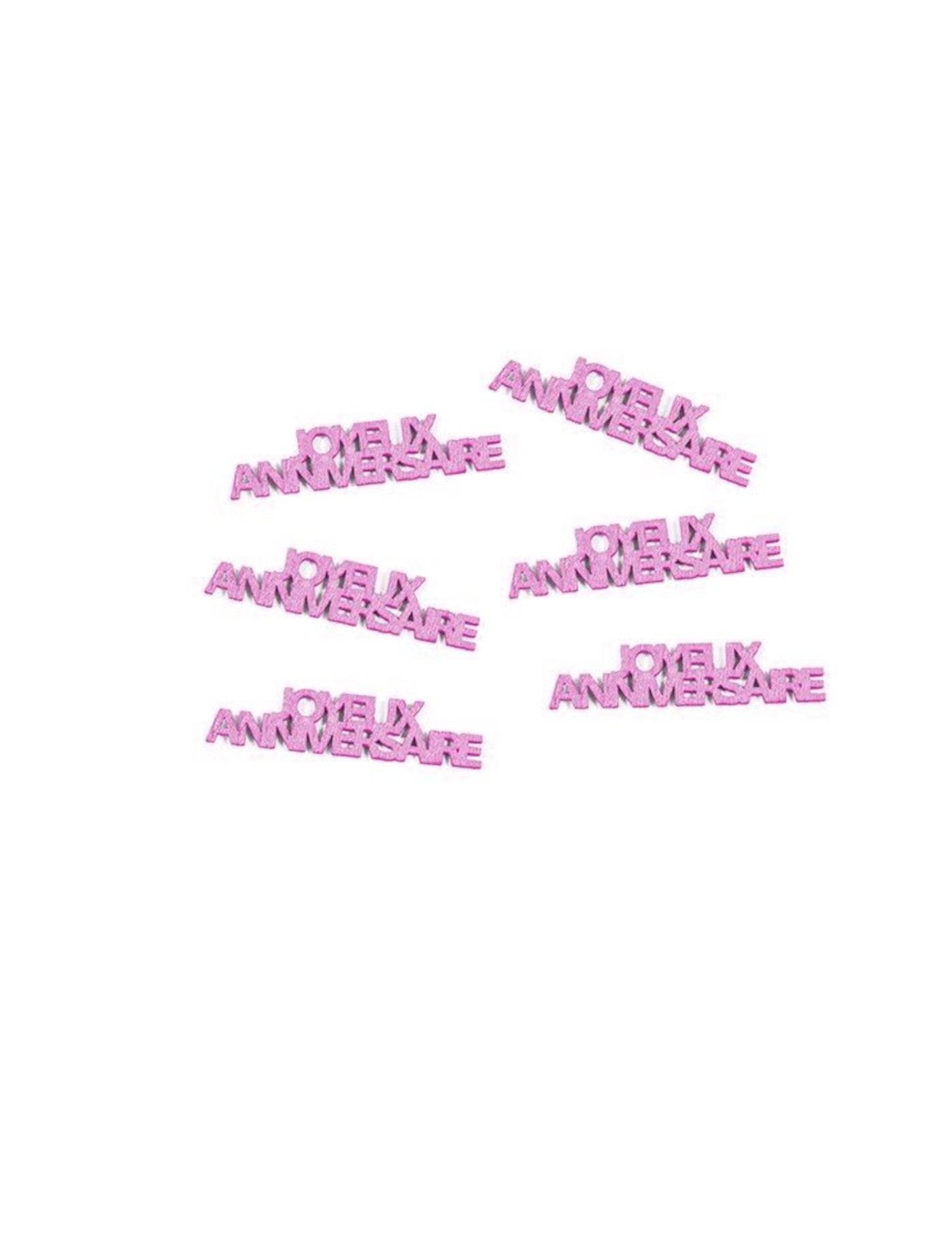 Confettis de table Joyeux anniversaire fuchsia 15 g