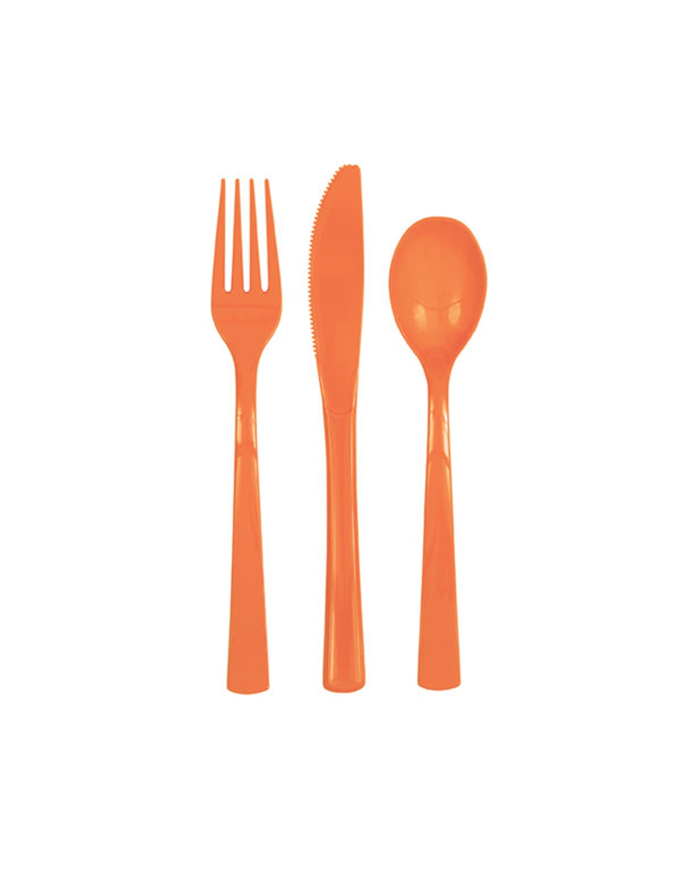 Couverts en plastique orange