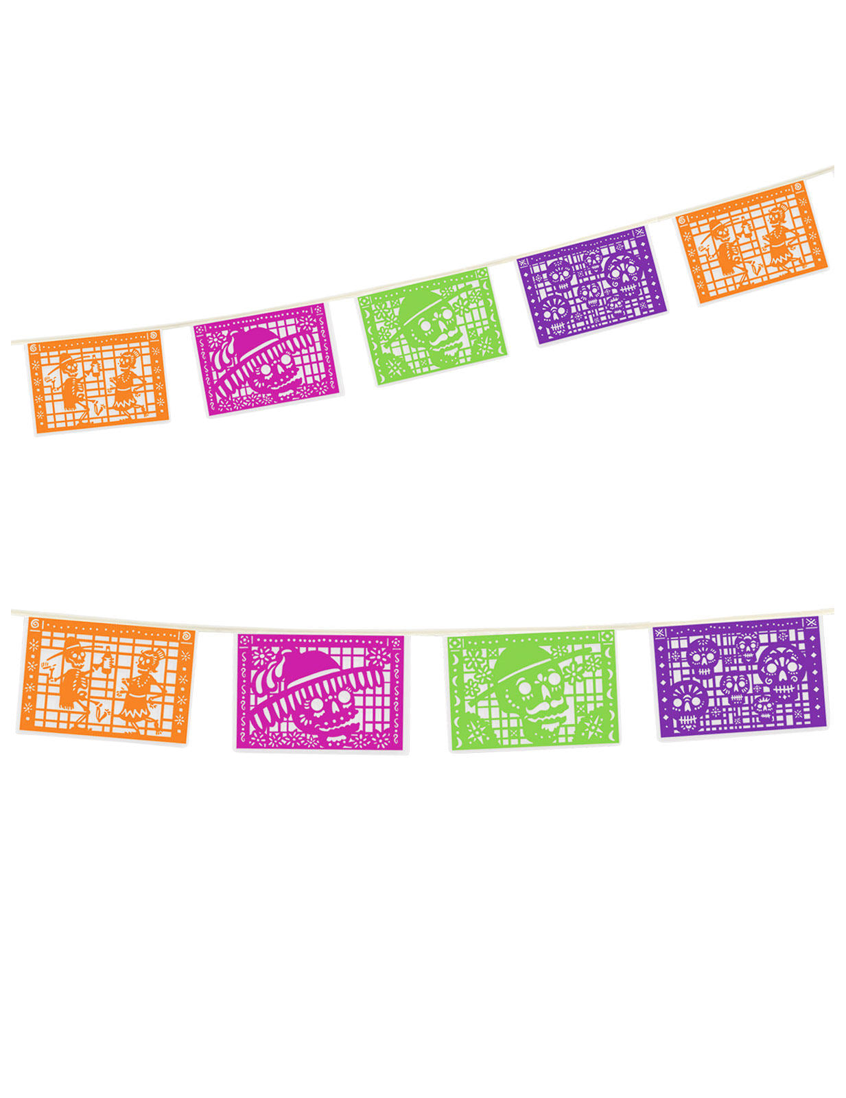 Guirlande Papel picado Dia de los muertos en plastique 3.60 m