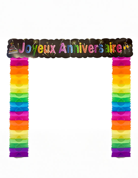 Décoration de porte Joyeux anniversaire chic 114 x 18,7 x 250 cm