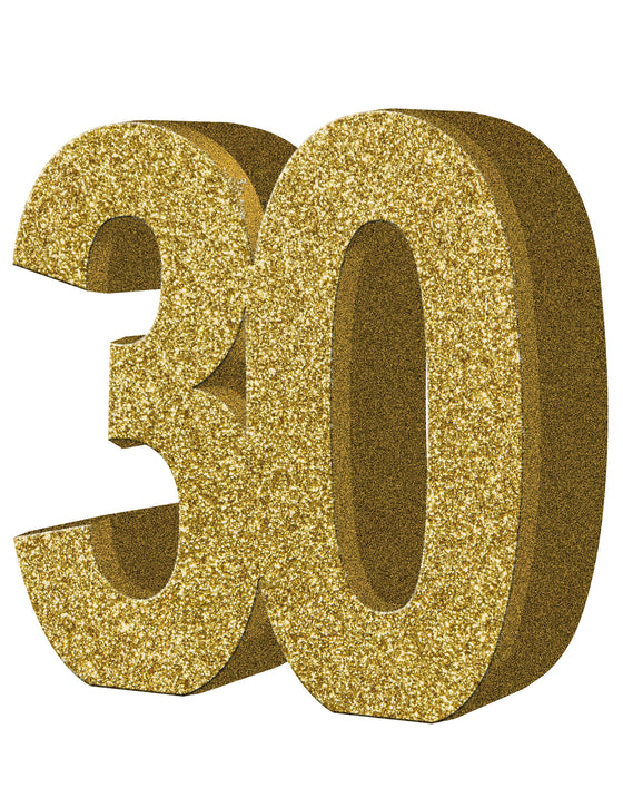 Décoration de table 30 ans dorée 20 x 20 cm