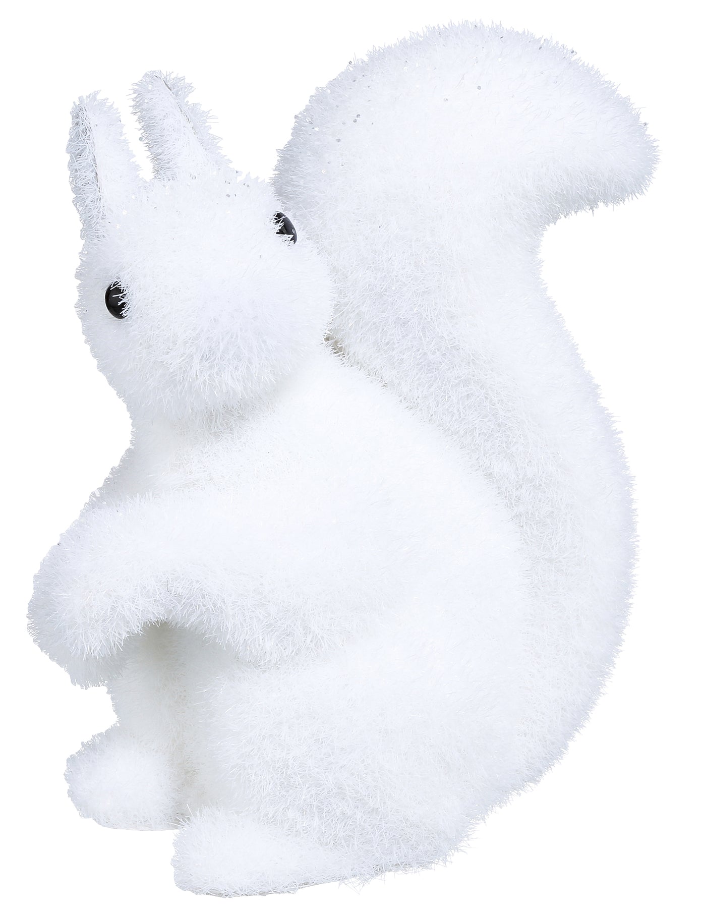 Décoration écureuil blanc 12 cm