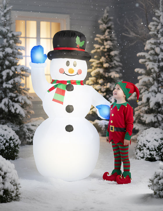 Décoration gonflable lumineuse bonhomme de neige 150 cm