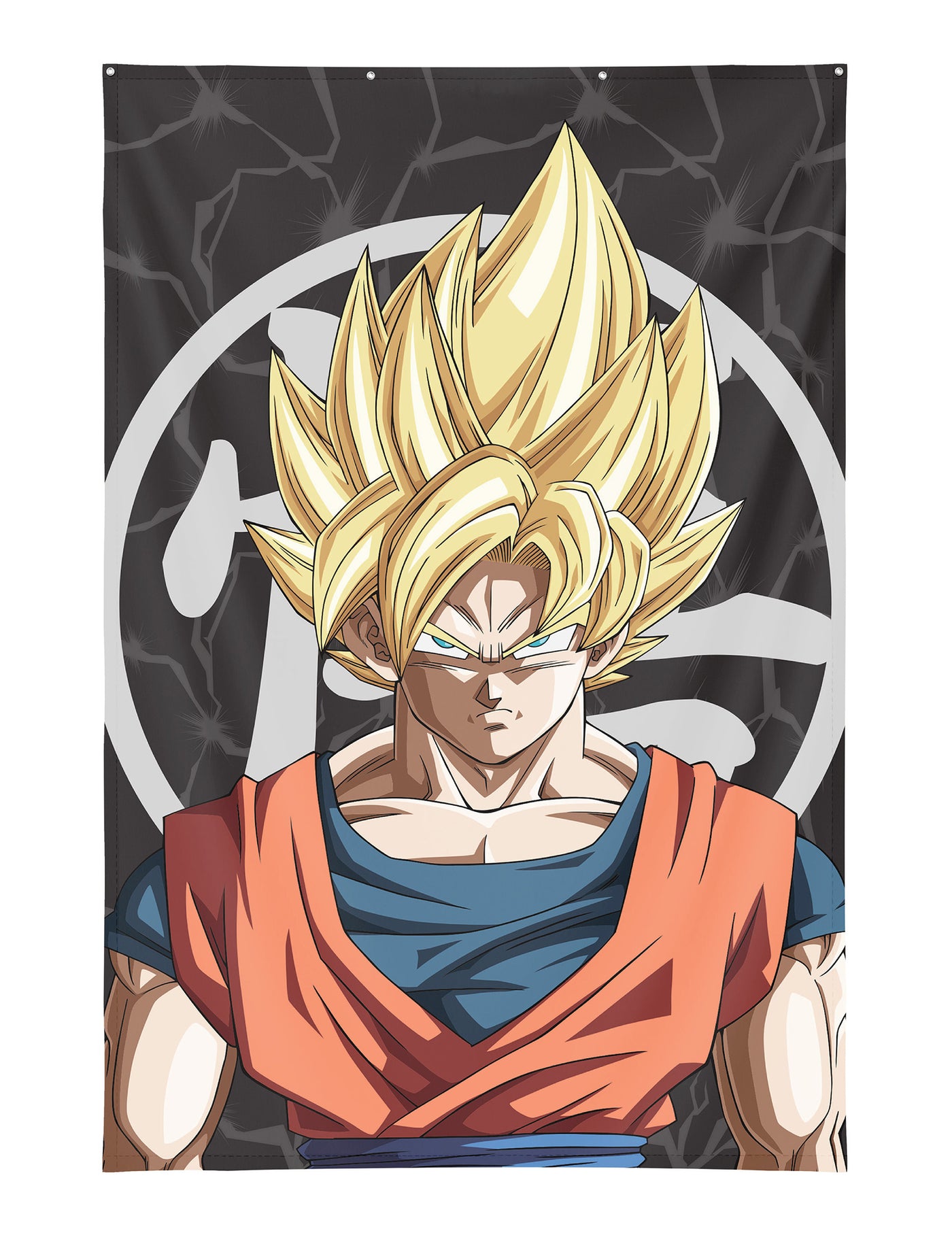 Décoration Murale Son Goku Super Saiyan Dragon Ball Z 125×85 cm avec ?illets métalliques