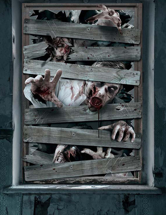 Décoration pour fenêtre zombies 80 x 120 cm