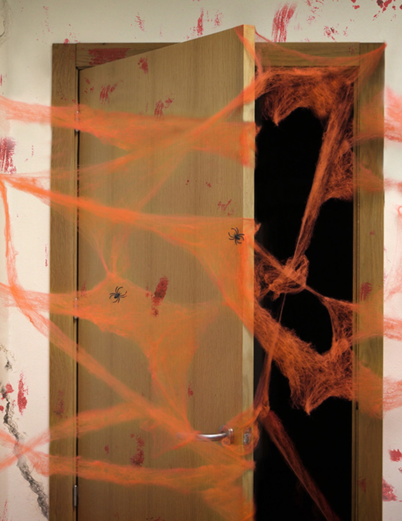 Toile d'araignée orange avec araignées 20 g Halloween