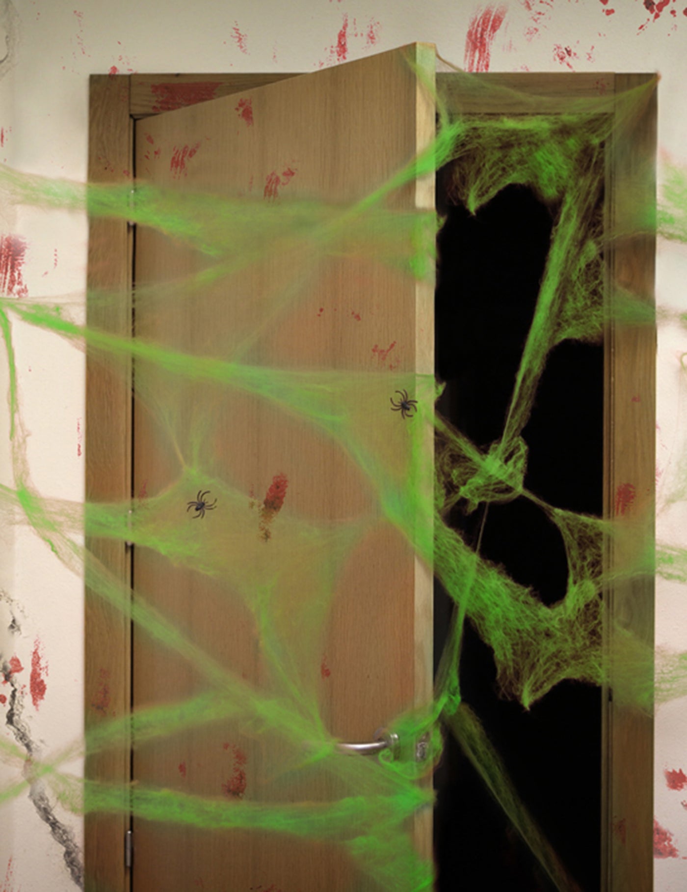 Toile d'araignée verte avec araignées 20 g Halloween