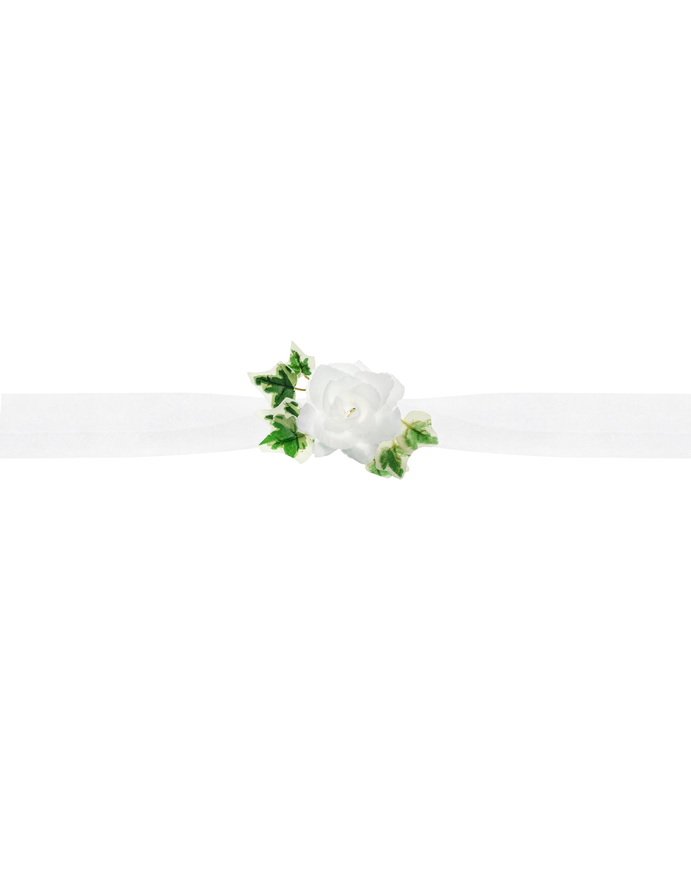Décoration voiture en tulle et roses blanches 1,7 m