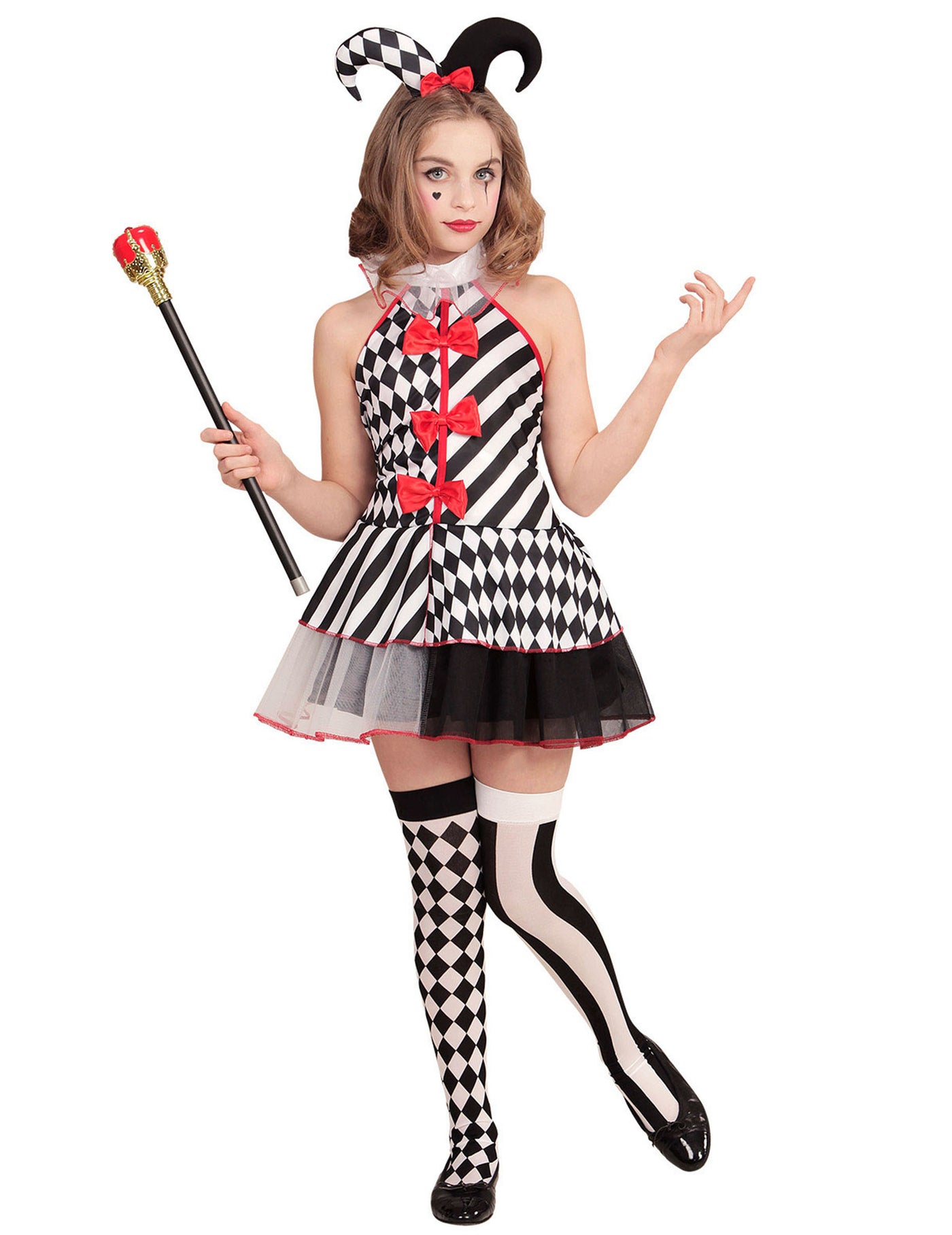 Déguisement arlequin damier fille