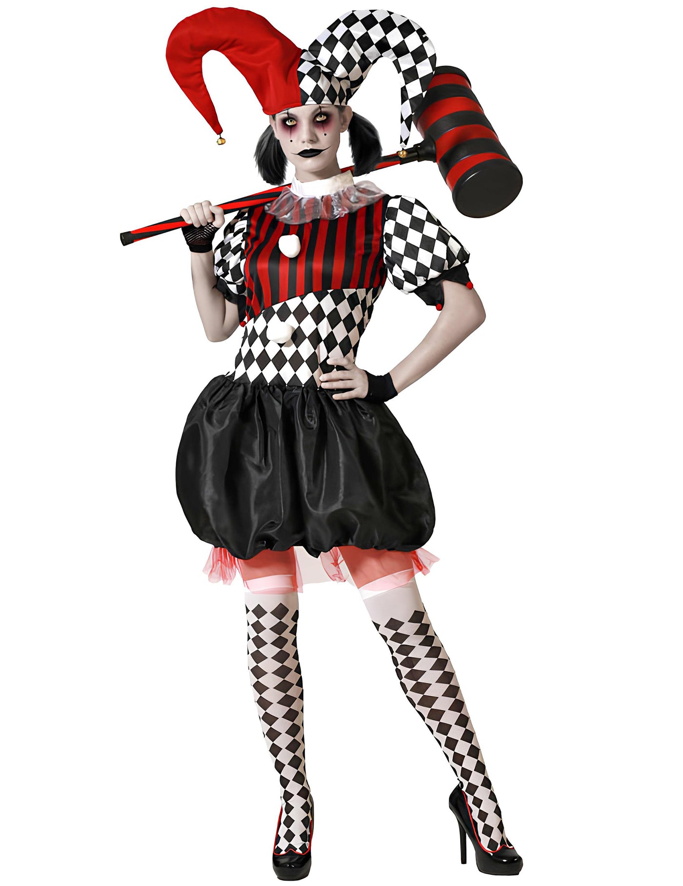 Déguisement Arlequin effrayant femme