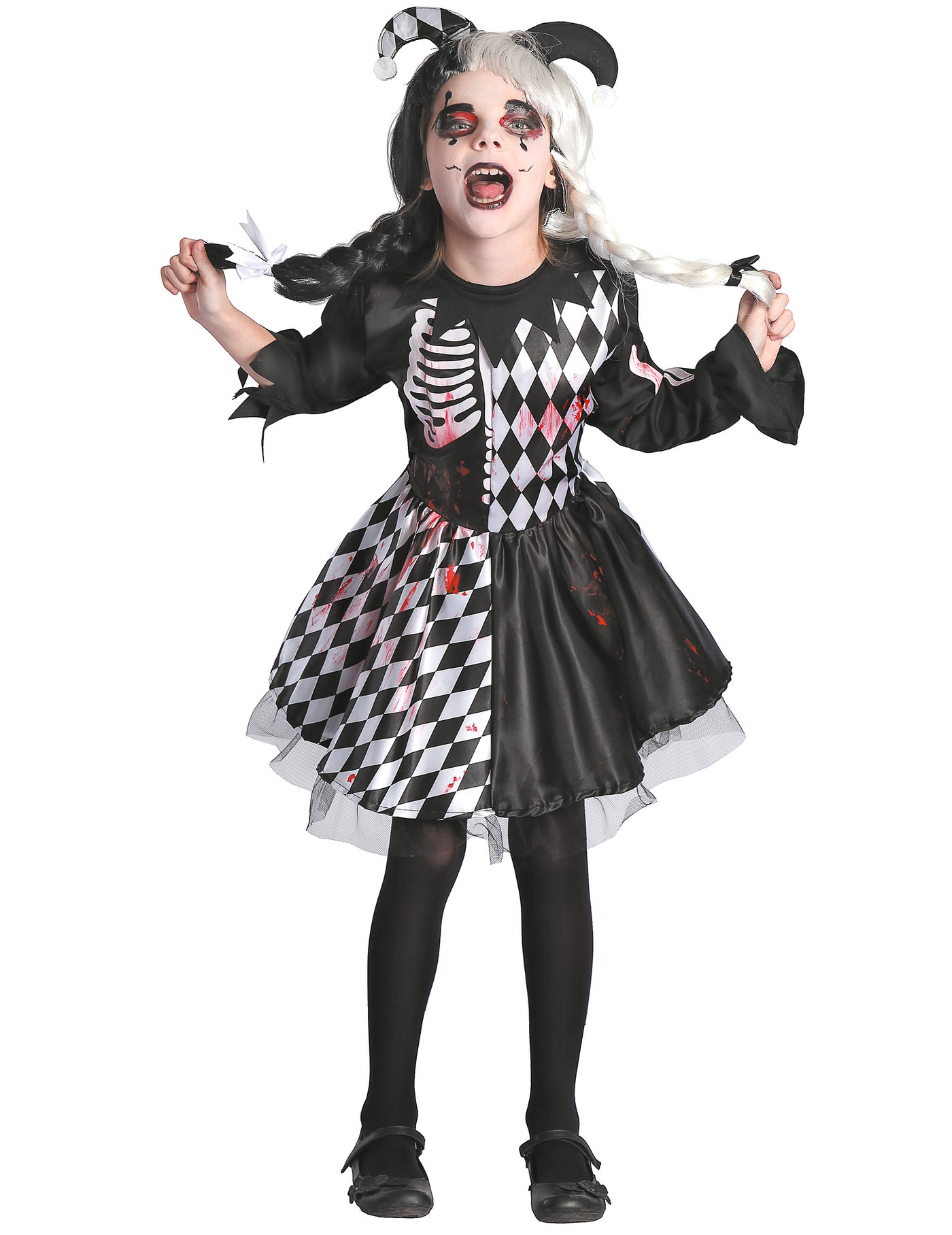 Déguisement arlequin ensanglanté fille