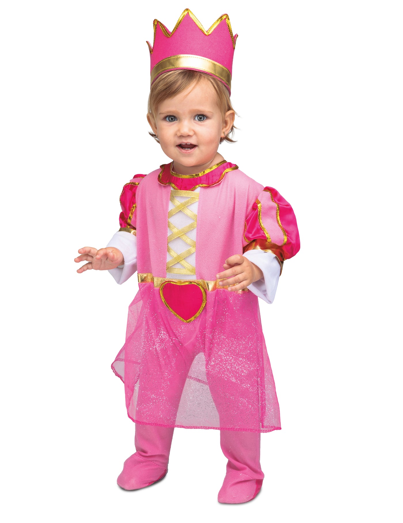 Déguisement avec couronne princesse rose bébé