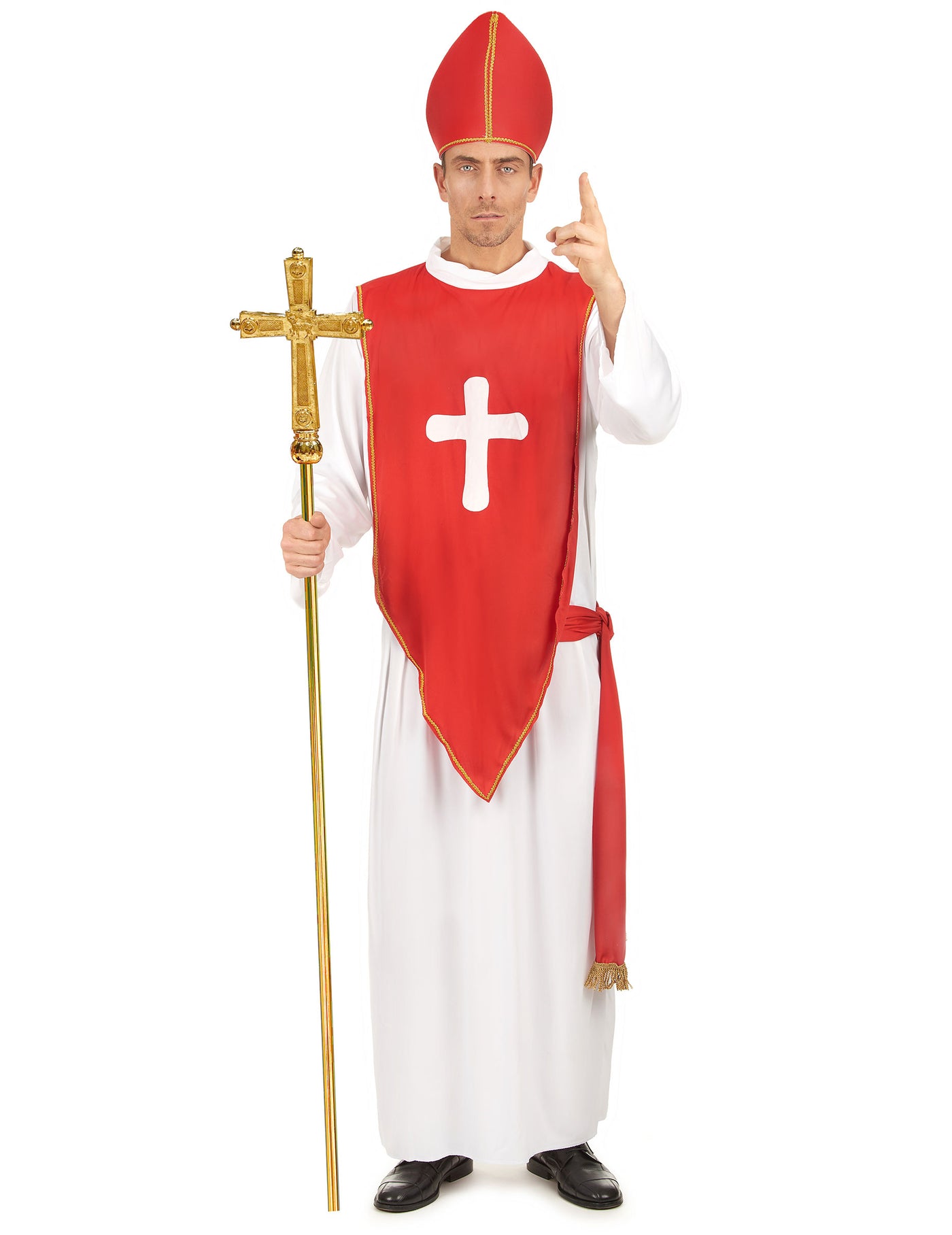 Déguisement cardinal rouge et blanc homme