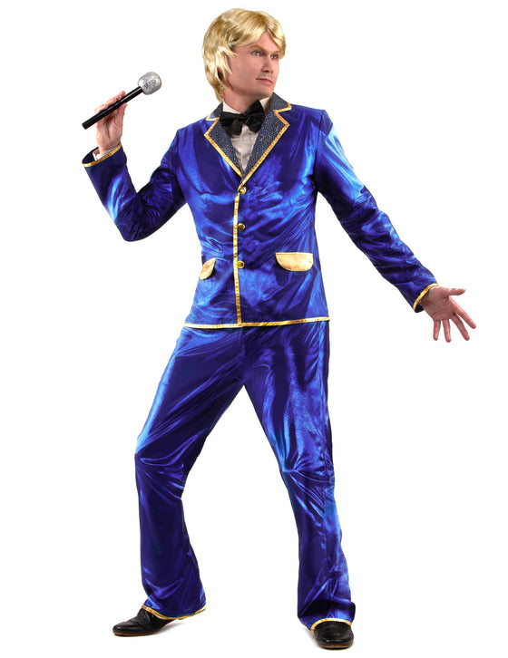Déguisement chanteur disco bleu Homme