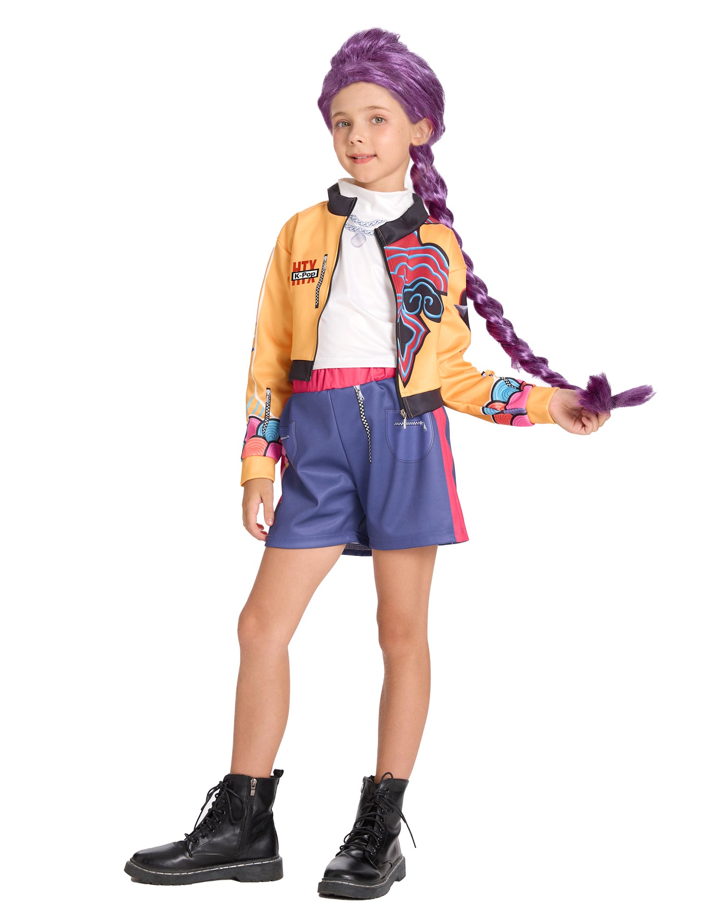 Déguisement Chasseuse de démon Kpop en short fille