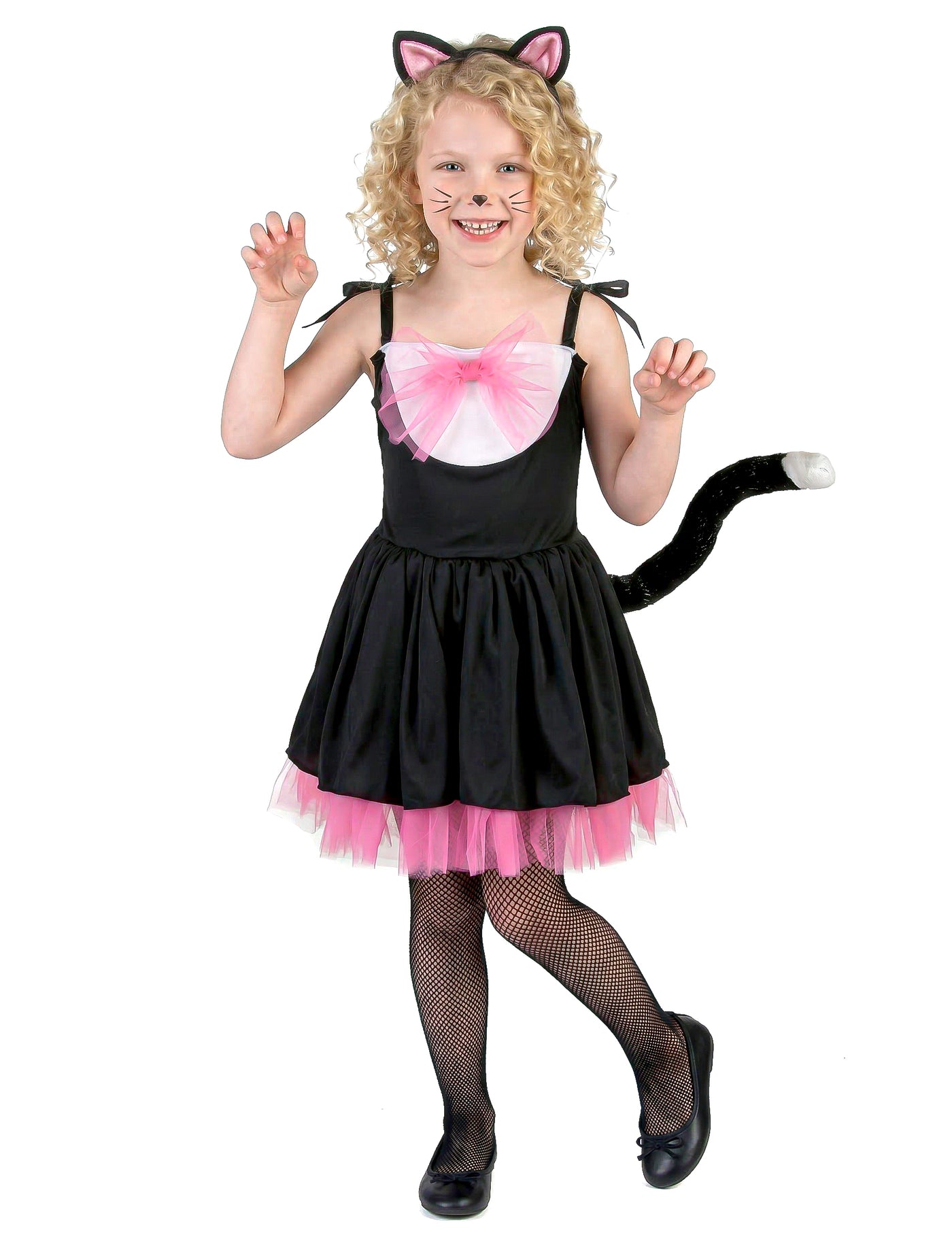 Déguisement chat noir et rose fille
