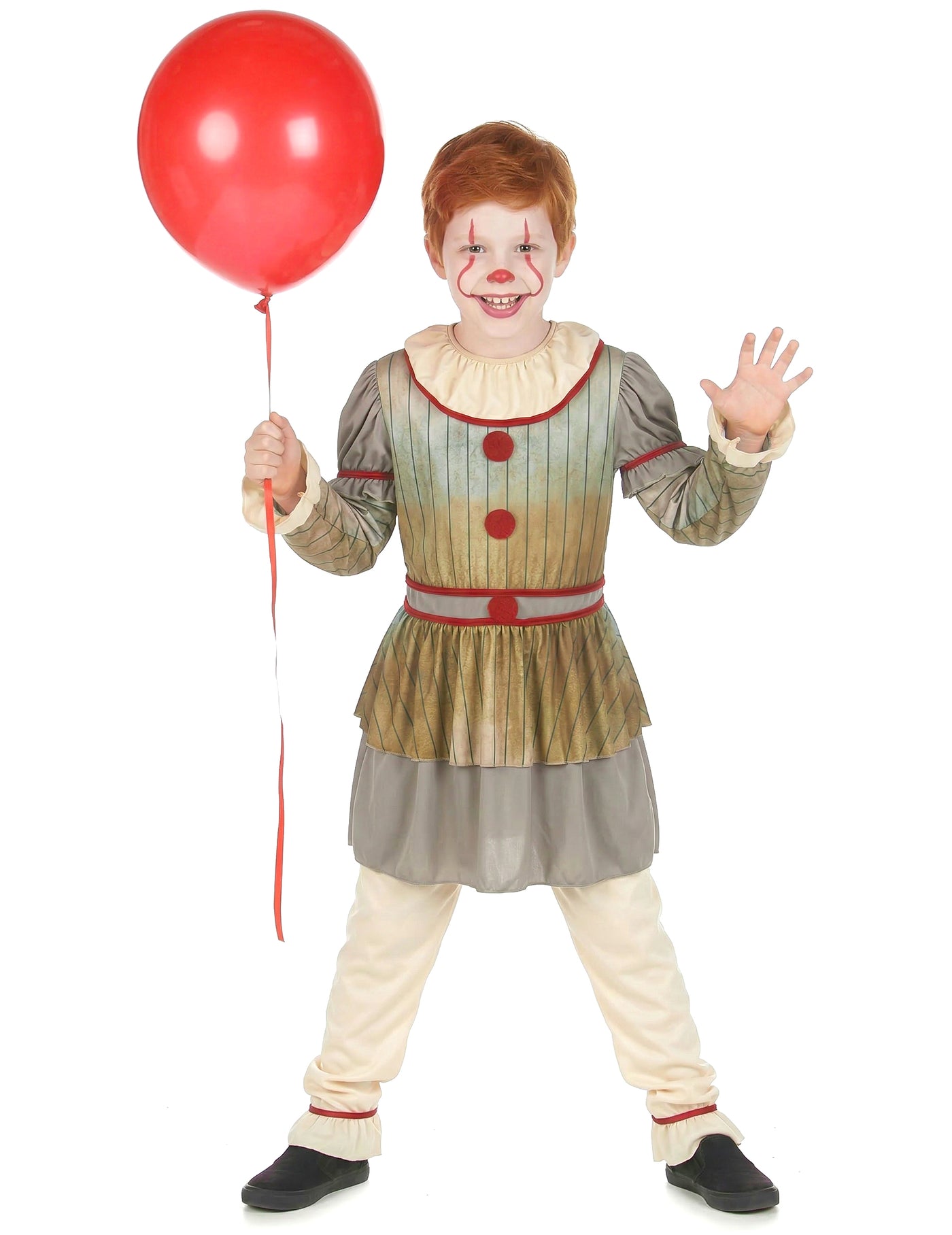 Déguisement clown terrifiant gris garçon