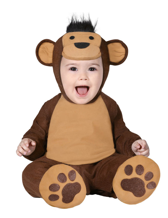 Déguisement combinaison singe marron bébé