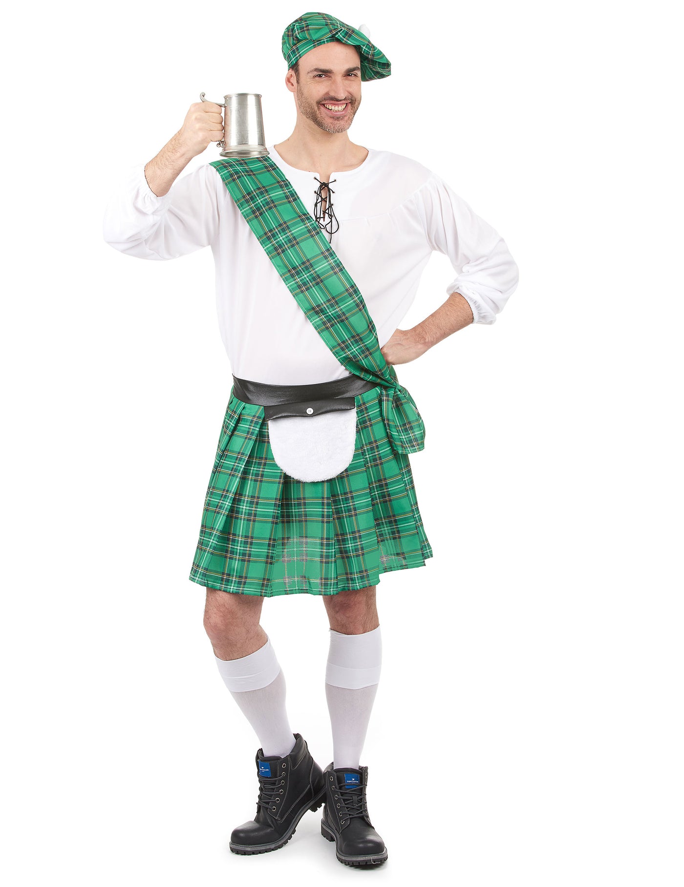 Déguisement Écossais vert et blanc homme