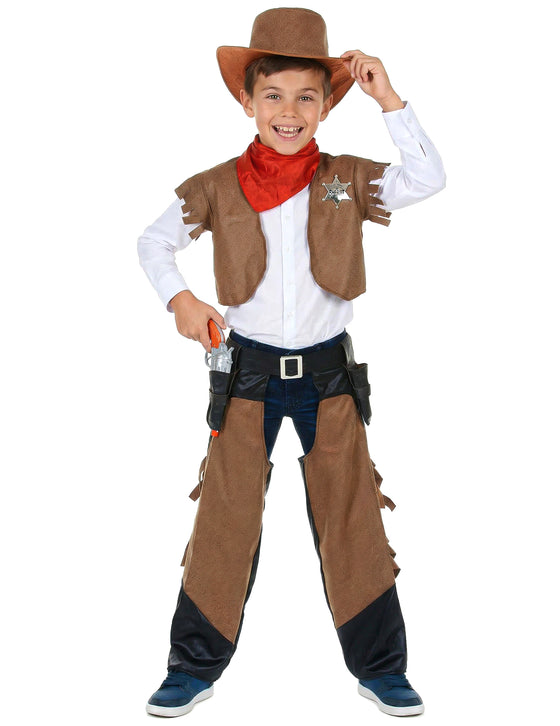 Déguisement cowboy garçon marron
