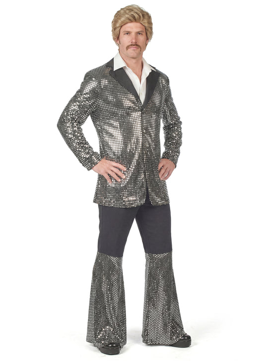Déguisement disco argent homme haut de gamme