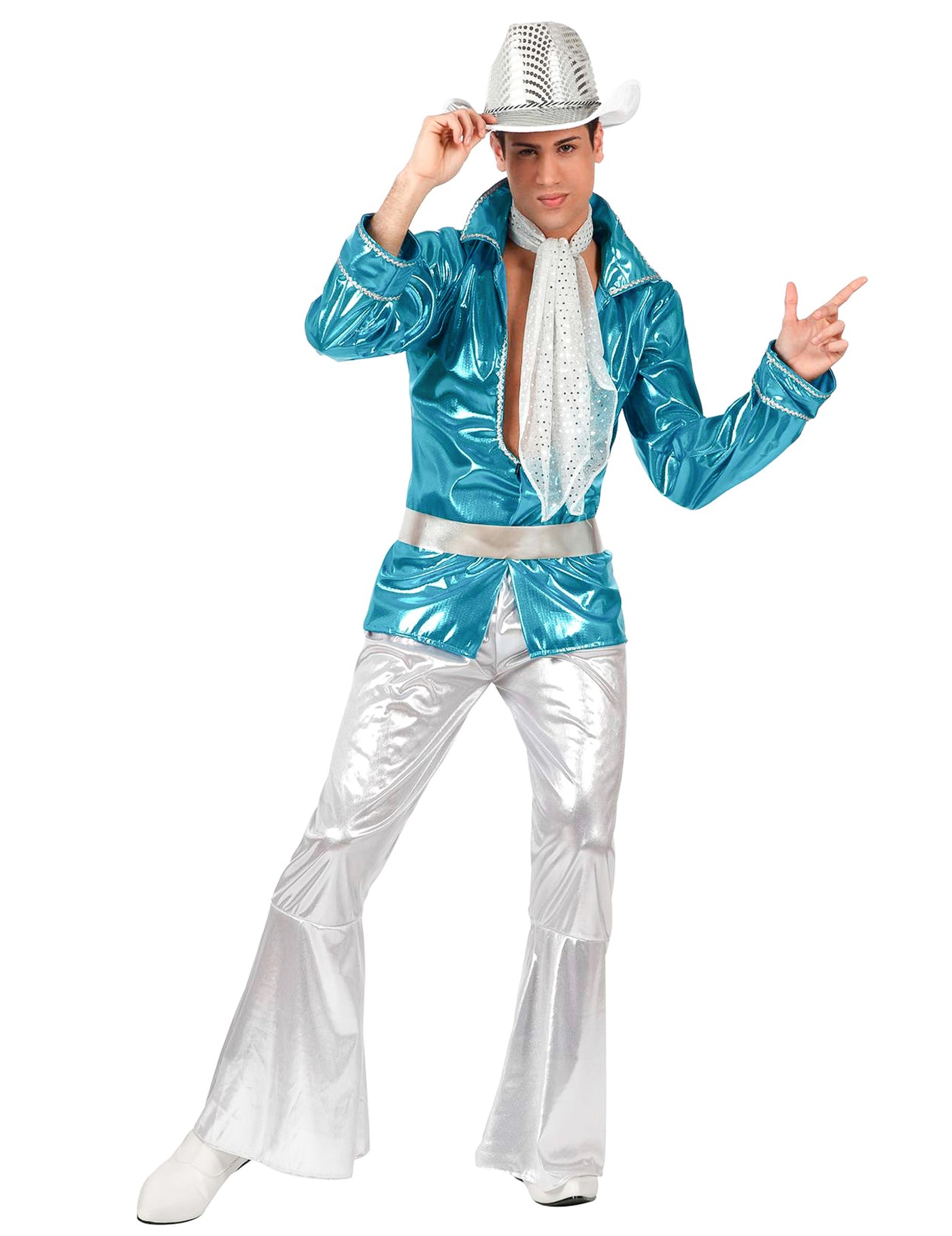 Déguisement disco bleu homme