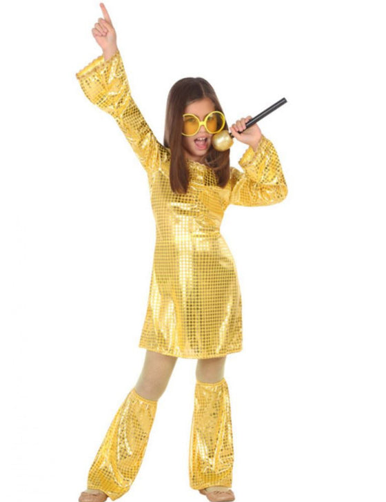 Déguisement disco gold fille