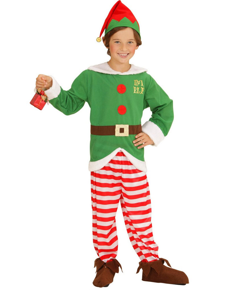 Déguisement elfe rayé enfant Noël