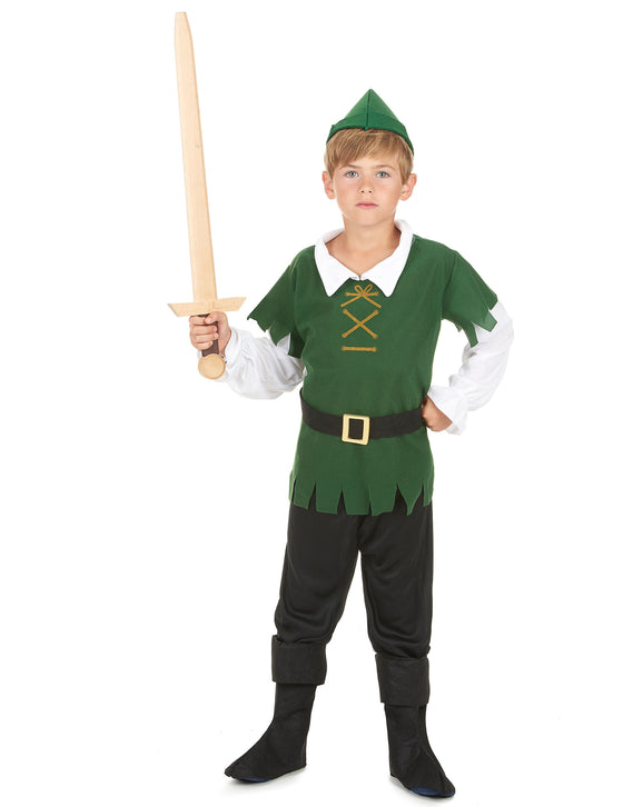 Déguisement garçon des bois noir et vert