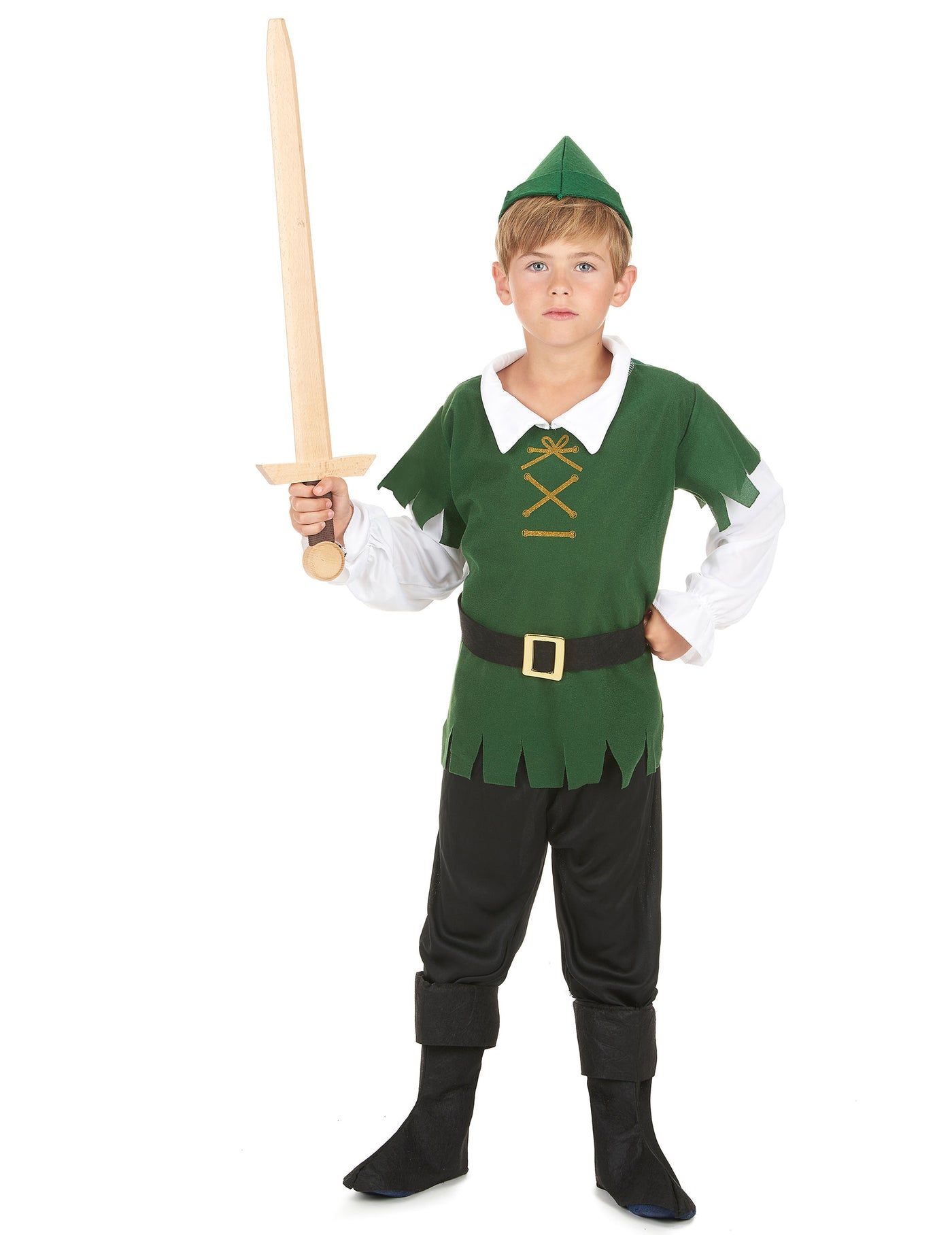 Déguisement garçon des bois noir et vert