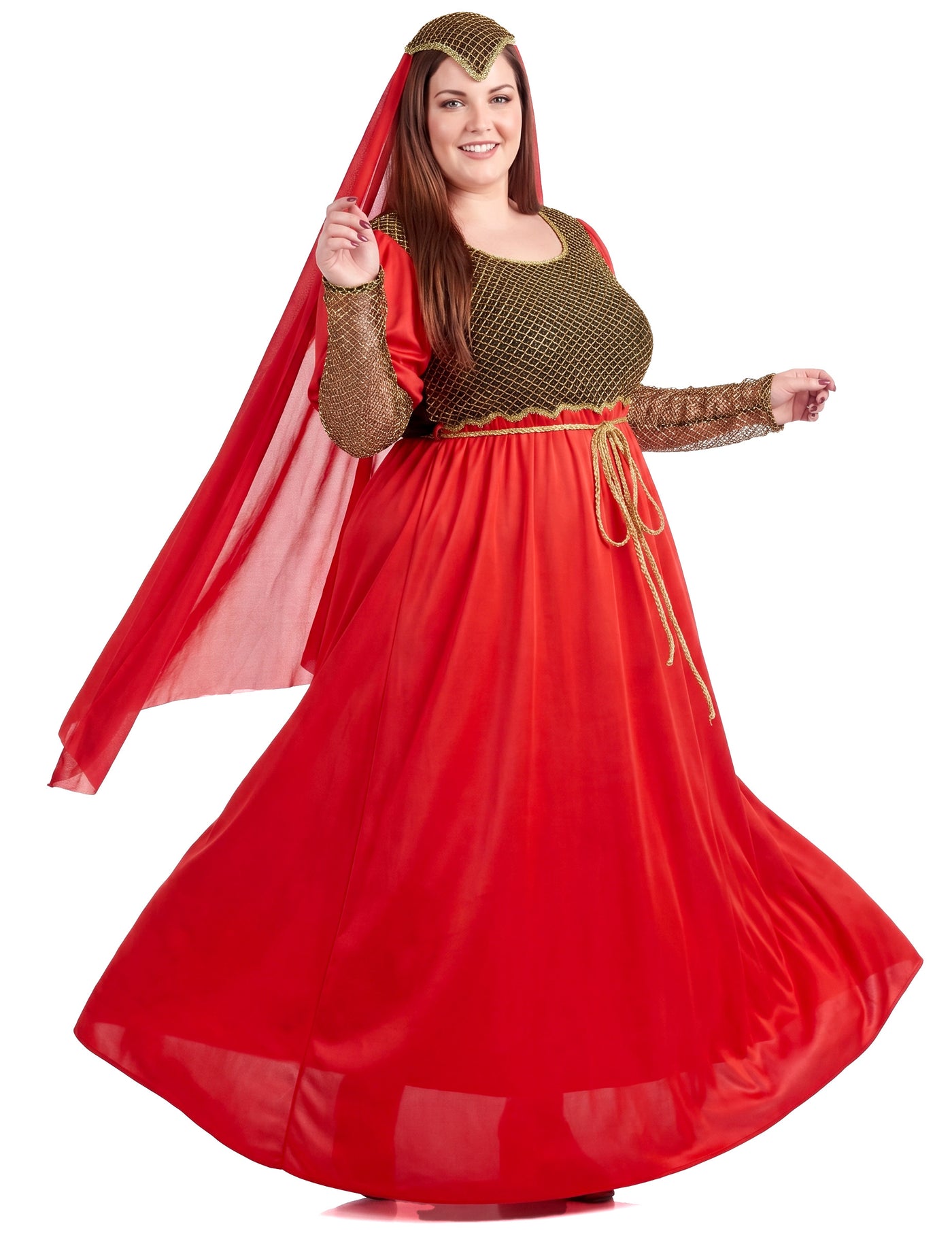 Déguisement grande taille médiéval rouge femme