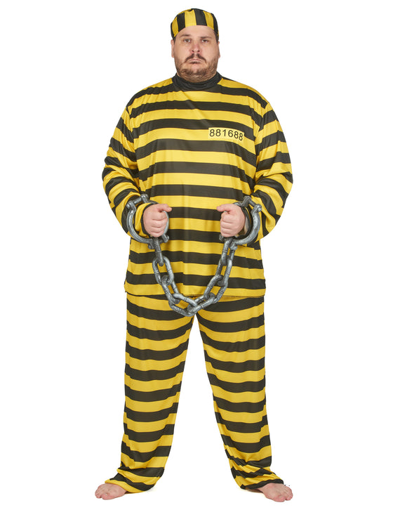 Déguisement grande taille prisonnier jaune adulte