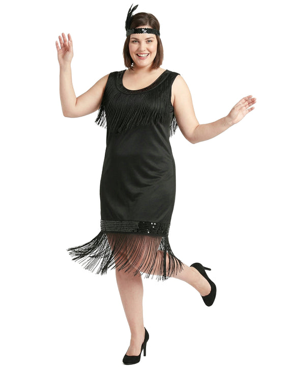 Déguisement grande taille robe Charleston noire femme