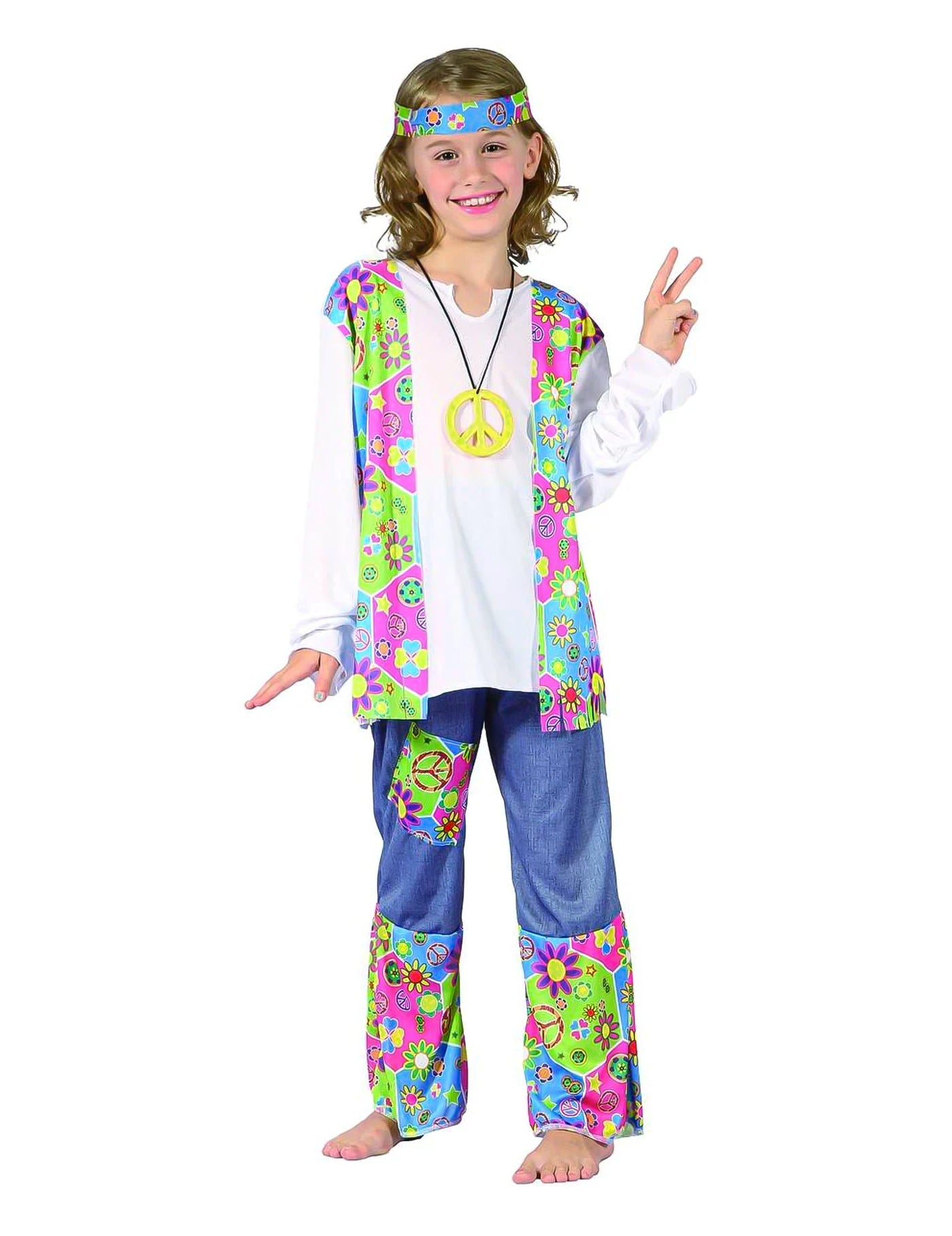 Déguisement hippie gilet à franges fille